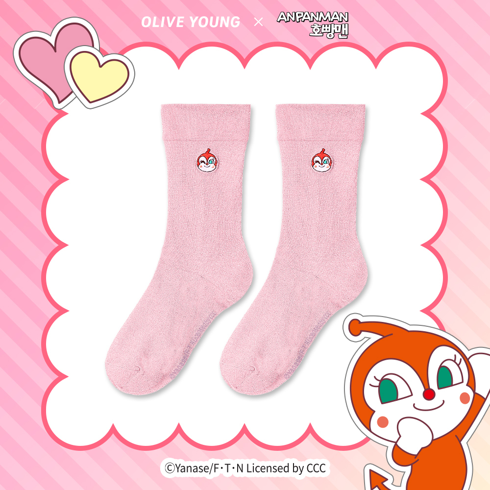 《olive young連線》[Anpanman Edition] Nareun Glitter Socks 2 Pack (Blue&Pink)