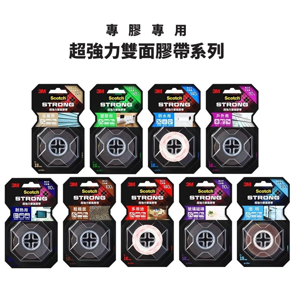 3M SCOTCH 超強力 雙面膠帶 12mm / 18mm 防水 金屬 多用途