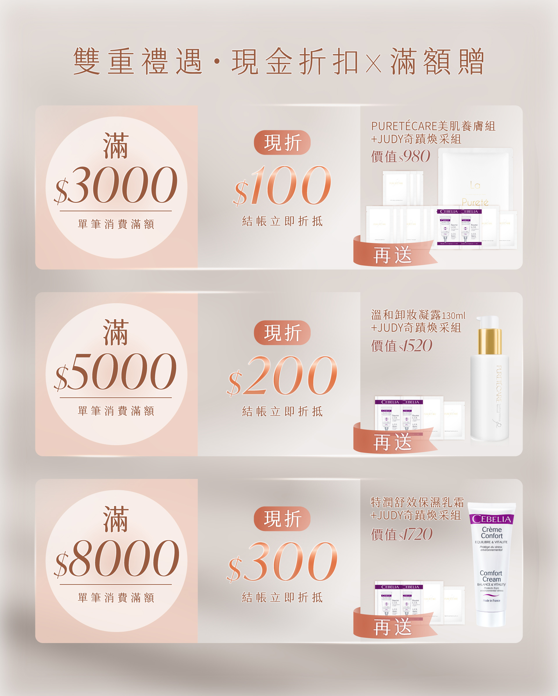 滿額現折 加碼贈好禮