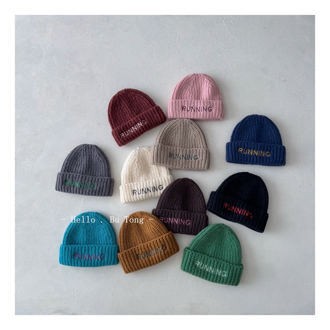 ✥ HAT ✥ 刺繡RUNNING 針織毛帽  ᝰ
