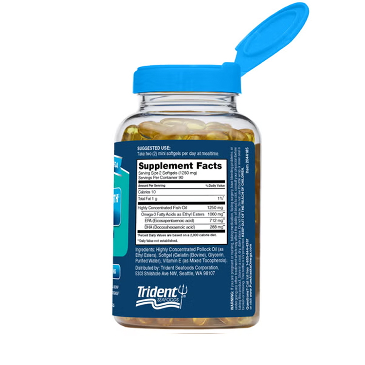 美國Pure Alaska Omega野生純正阿拉斯加狹鱈魚EPA + DHA 500毫克 , 180粒迷你膠囊