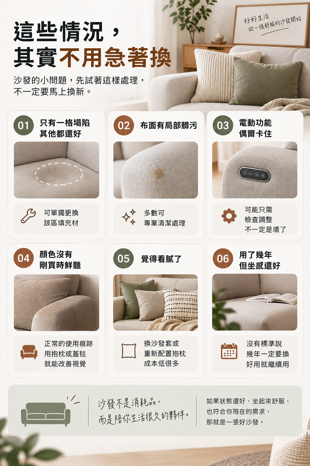 沙發不用急著換的六種情況