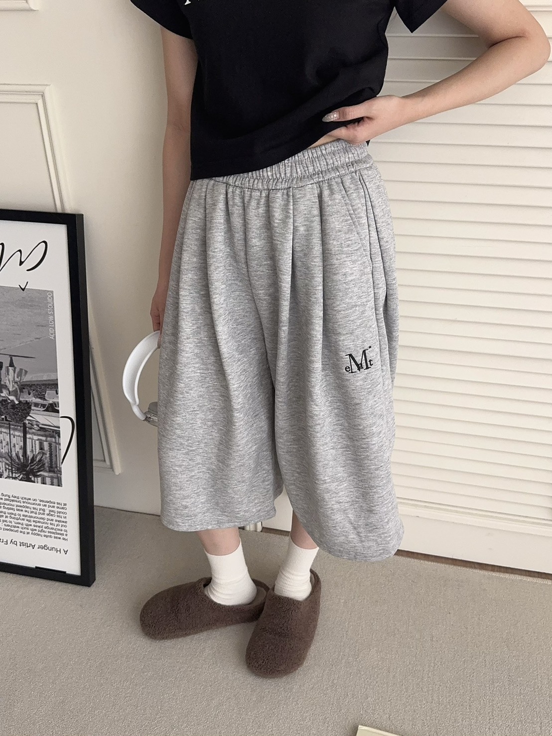 （現貨）韓牌 MUCENT MARS SIDE 小標 7分褲 棉褲 P00000ZK