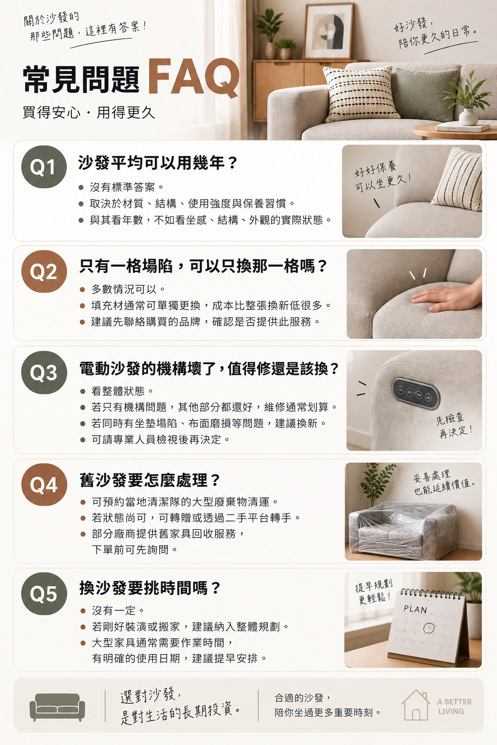 沙發選購常見問題 FAQ