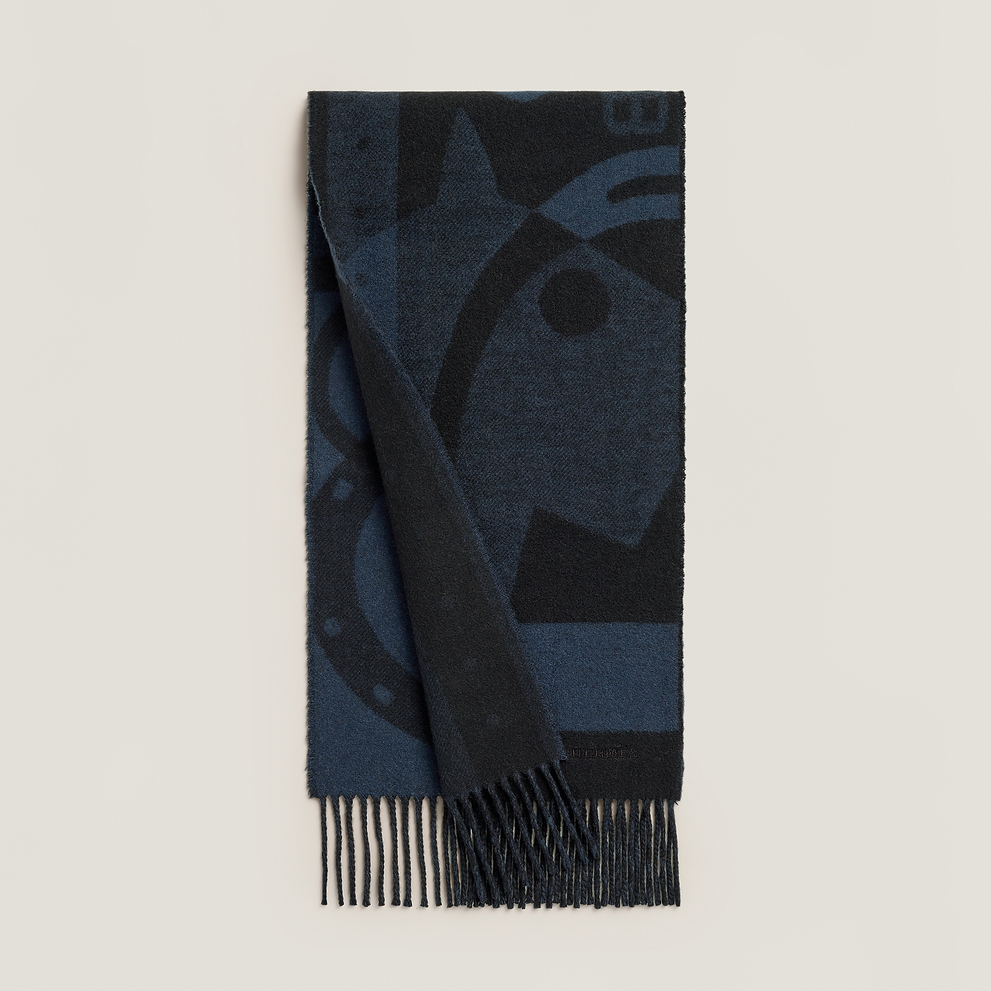 Ready steady go scarf 25 x 170 cm noir / bleu marine