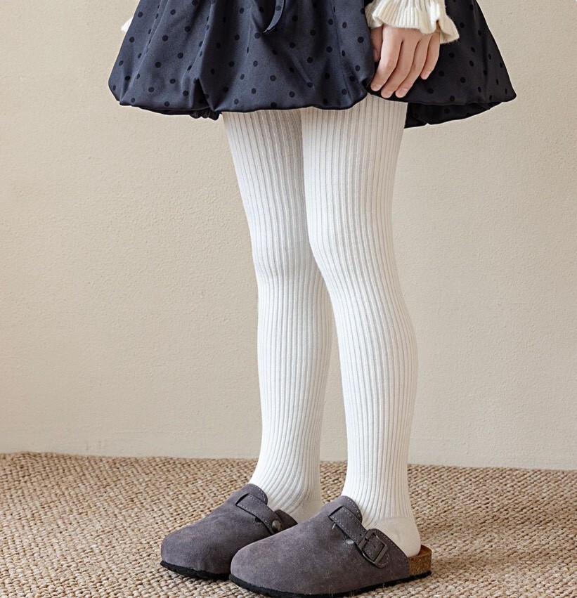 🧦  連身襪  ꒱  素色直坑條 連身襪 ✧ᝰ