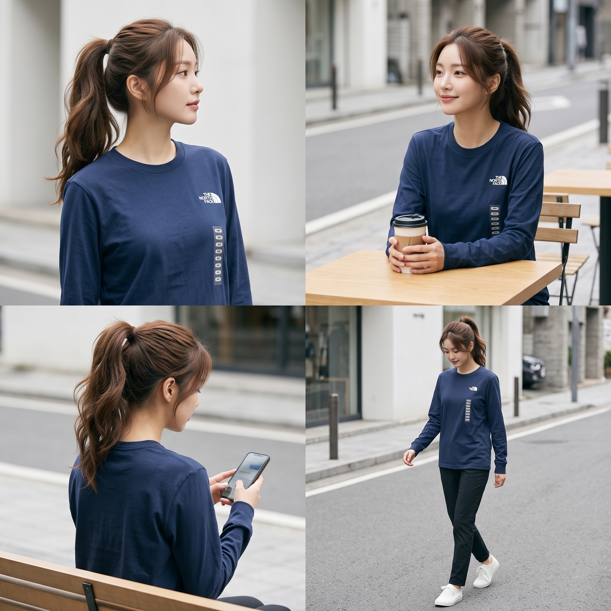 THE NORTH FACE 女大人 經典素面小標 長TEE (2色) (正常版)