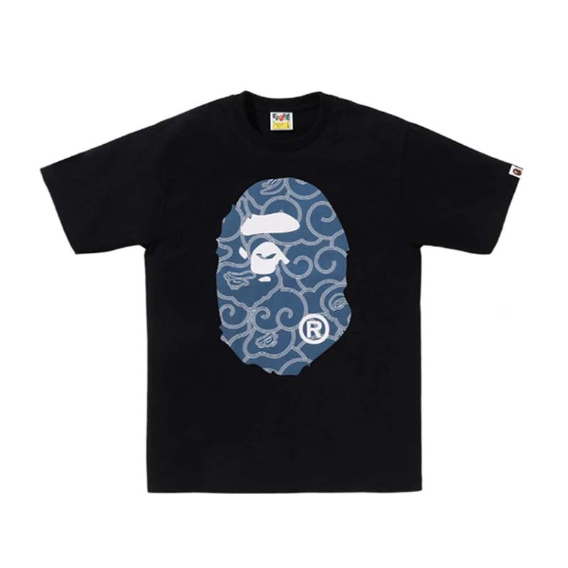 BAPE Japanese Cloud Camo Big Ape Head Tee 猿人 短袖 黑色 1L80110045-BK [台灣現貨]