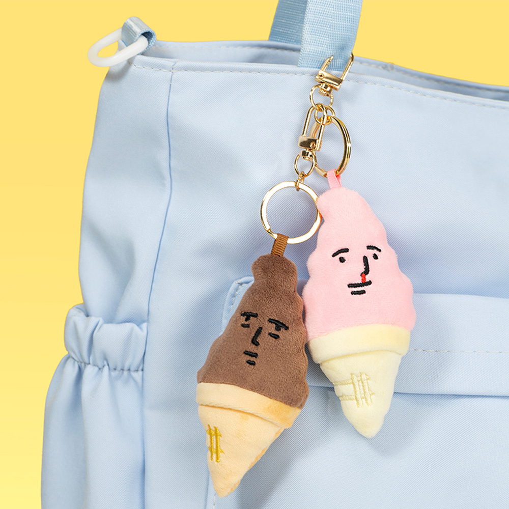 MY FRIEND RABBIT Plush Charm｜Chocolate Ice Cream / Strawberry Ice Cream 🍓🍦