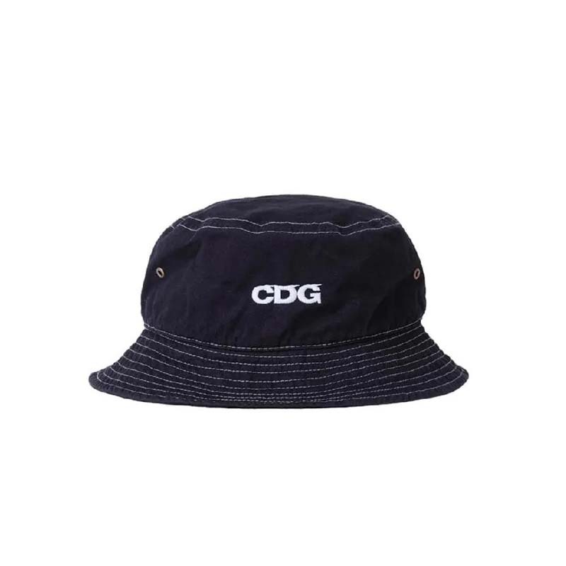 CDG Staff Shirt Hat 字體漁夫帽 帽子 深藍色 RAY-182 [台灣現貨]