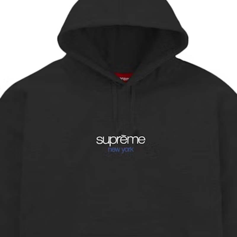 Supreme Classic Logo New York Shop Hooded Sweatshirt 連帽上衣 帽T 黑色 RAY-183 [台灣現貨]