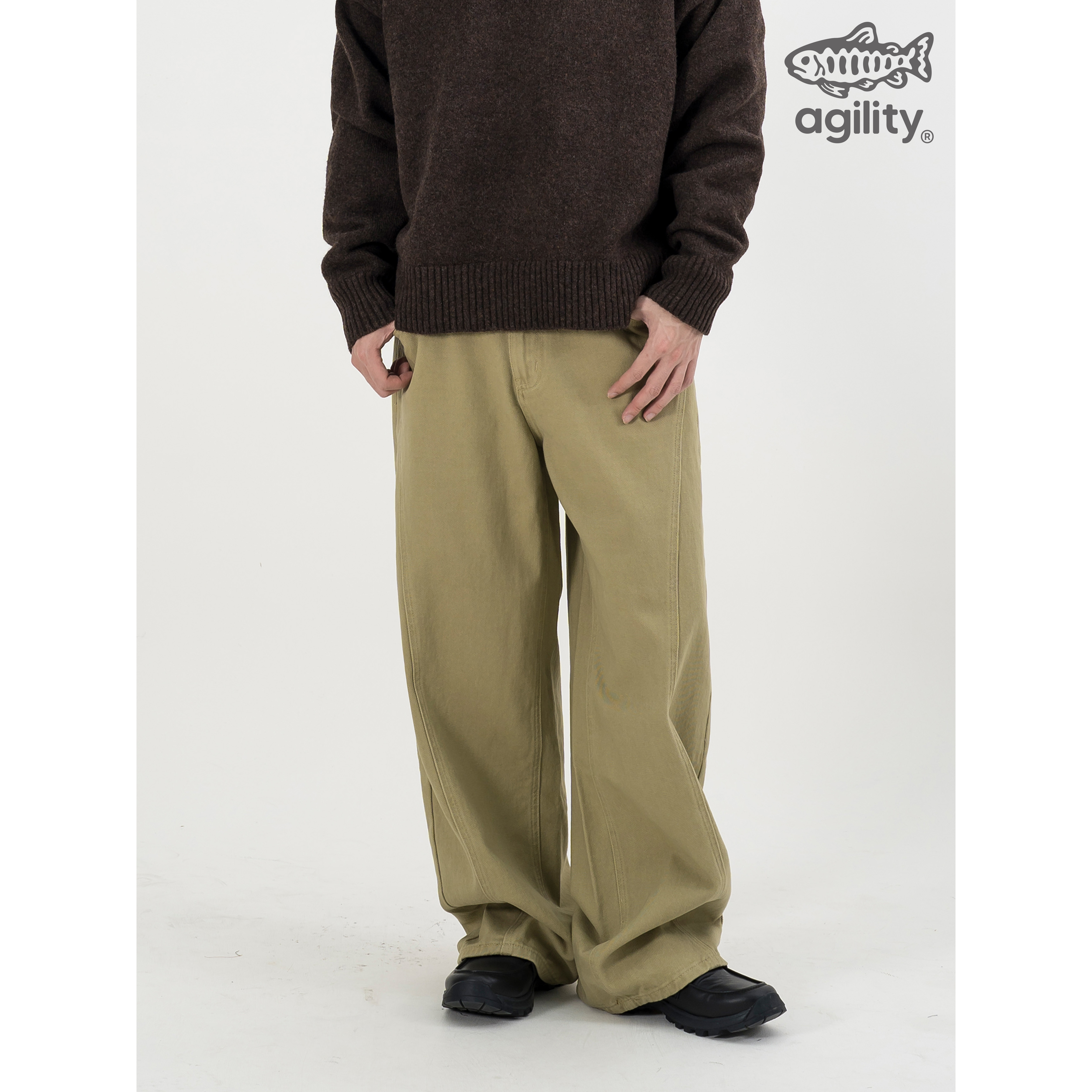 AGILITY Tailored Wide Curved Pants 剪裁 寬版 彎刀長褲 [P88]