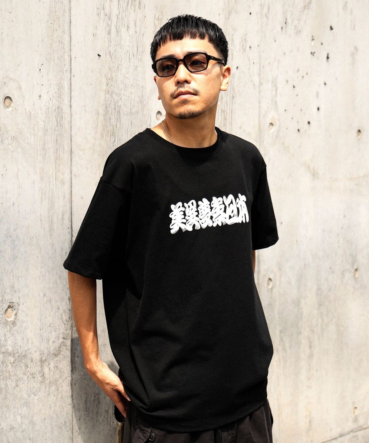 BEAMS JAPAN 美異夢素日本 髭文字 短袖