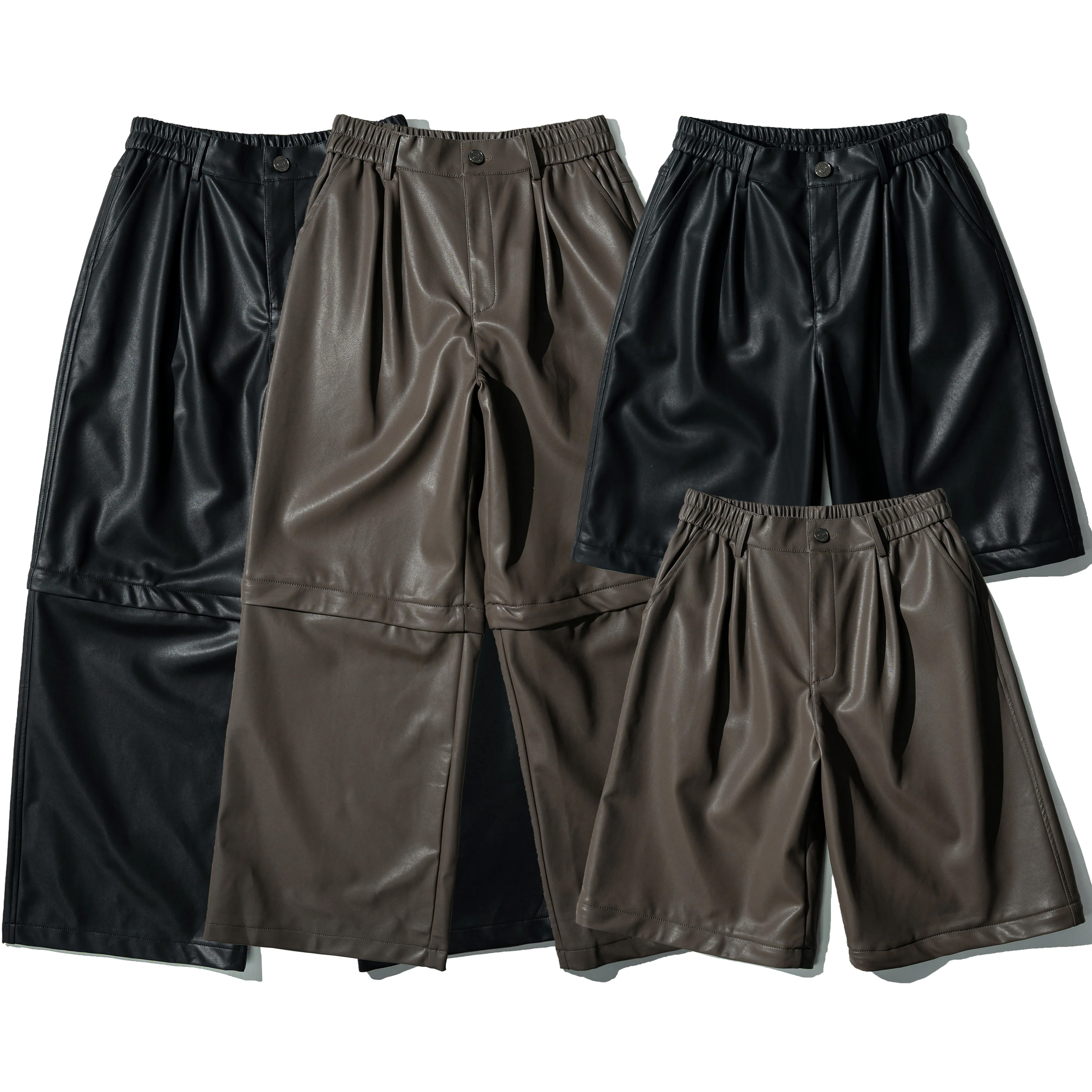AGILITY Detachable Faux Leather Wide Leg Pants 可拆 合成皮革 長褲 [LP65]