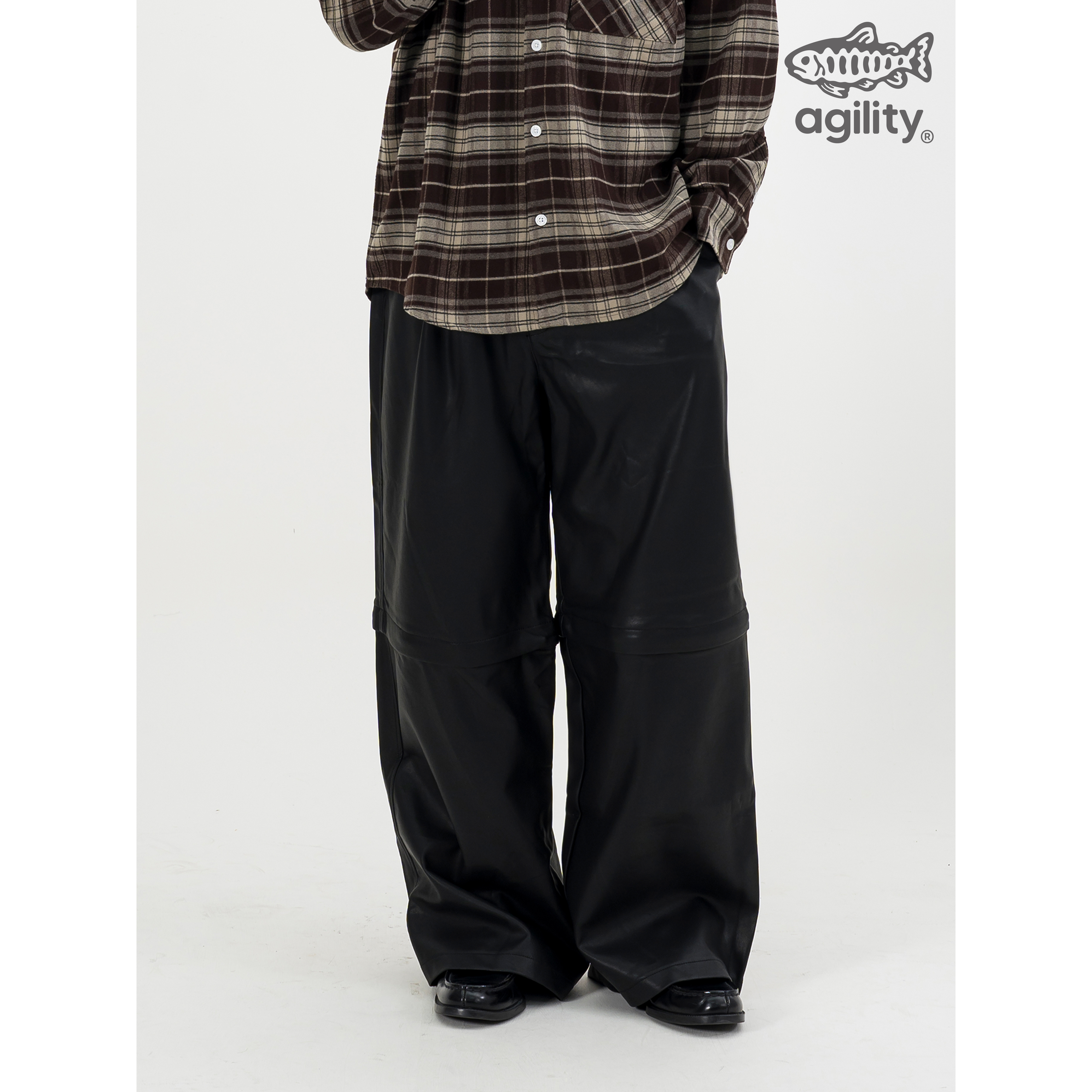 AGILITY Detachable Faux Leather Wide Leg Pants 可拆 合成皮革 長褲 [LP65]