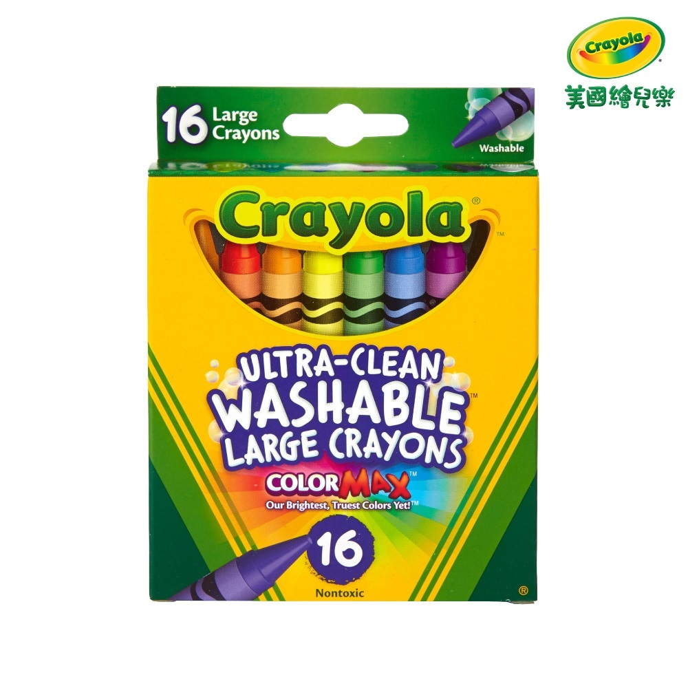 【Crayola 繪兒樂】超可水洗彩色大蠟筆16色 (適用年齡：3歲以上)