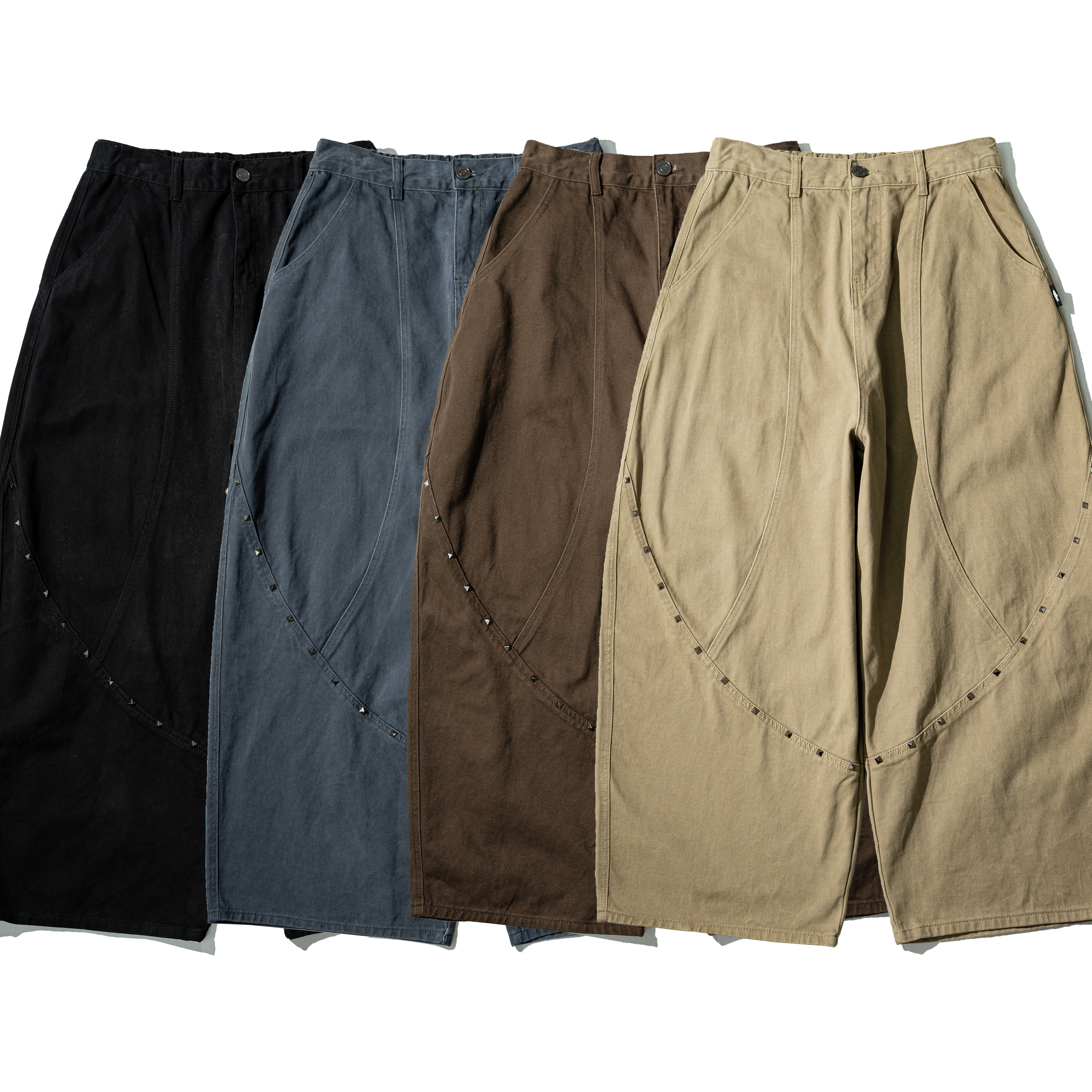 AGILITY Multi Rivet Wide Leg Pants 鉚釘 寬版 彎刀長褲 [RP90]