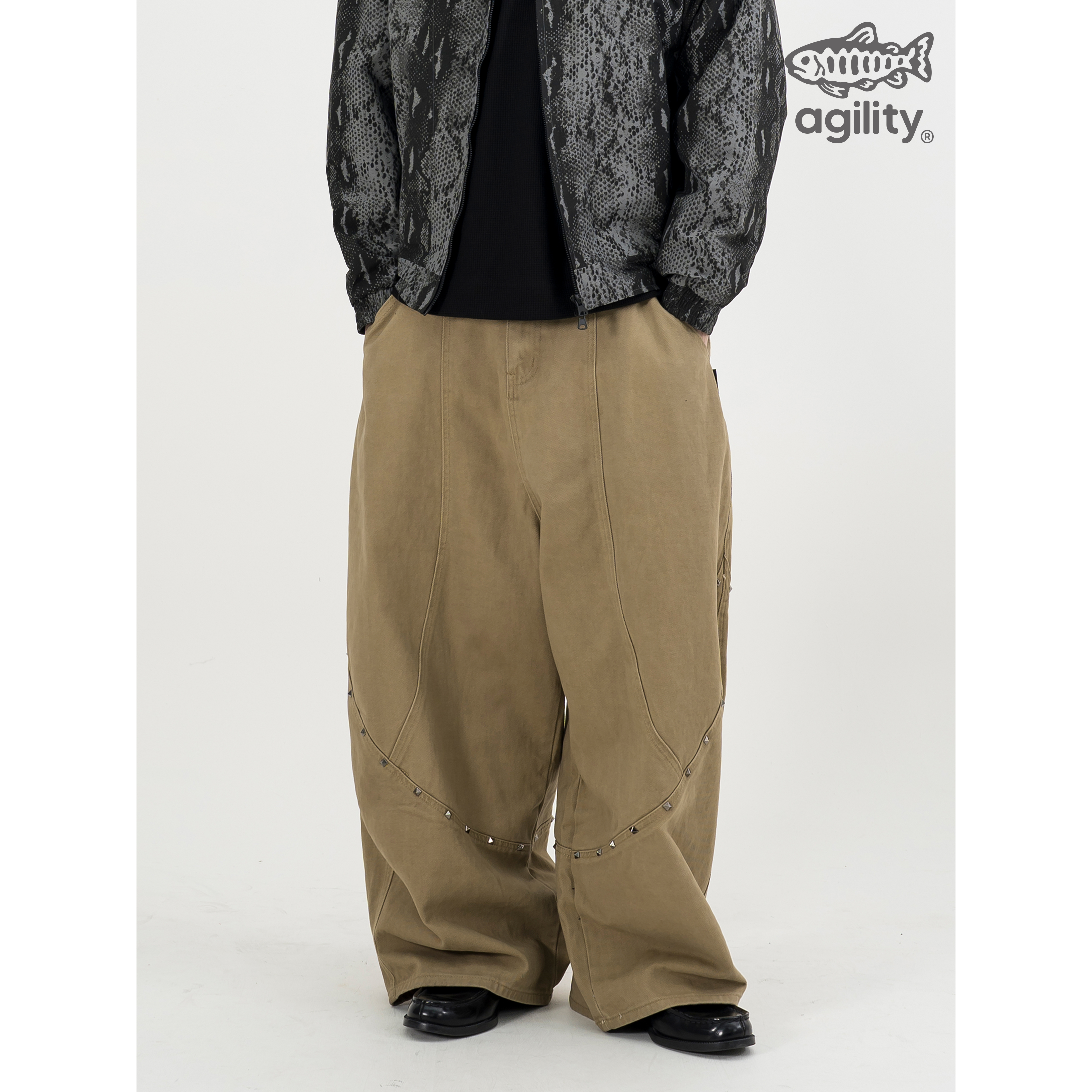 AGILITY Multi Rivet Wide Leg Pants 鉚釘 寬版 彎刀長褲 [RP90]