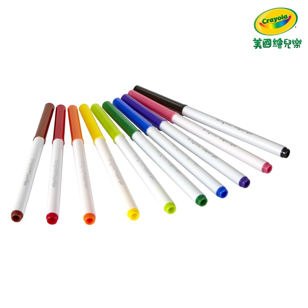 【Crayola 繪兒樂】可水洗細桿彩色筆10色 (適用年齡：3歲以上)