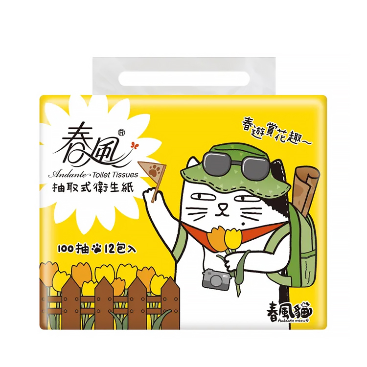 【春風】春風貓抽取式衛生紙100抽x12入