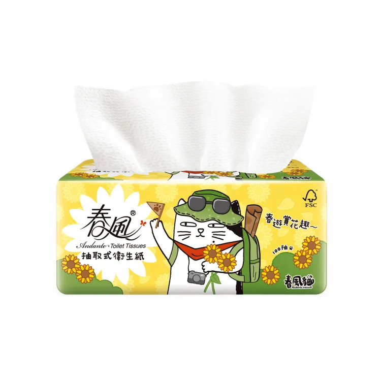【春風】春風貓抽取式衛生紙100抽x12入