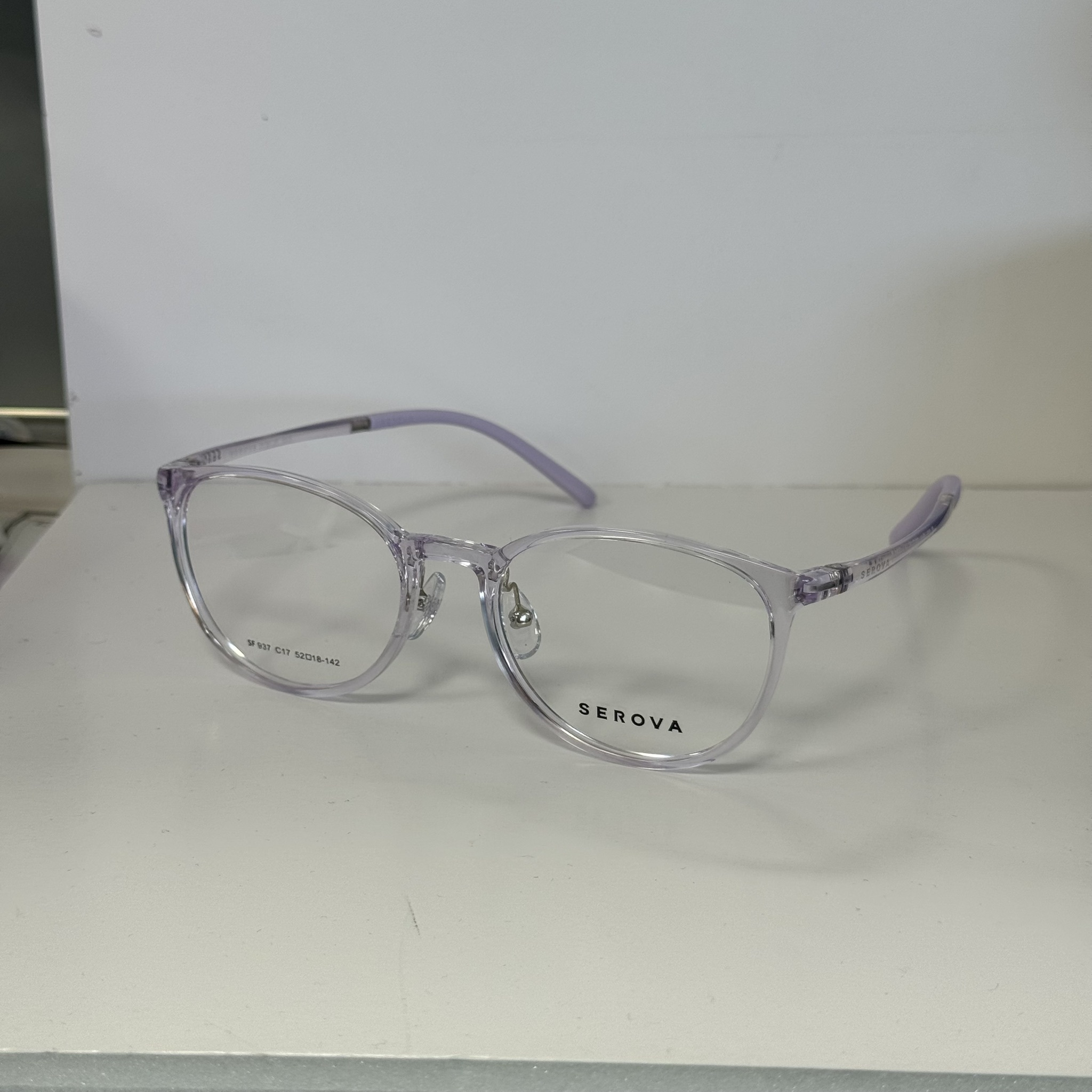 【SEROVA】SF937 C17 圓方框光學眼鏡♦透明紫