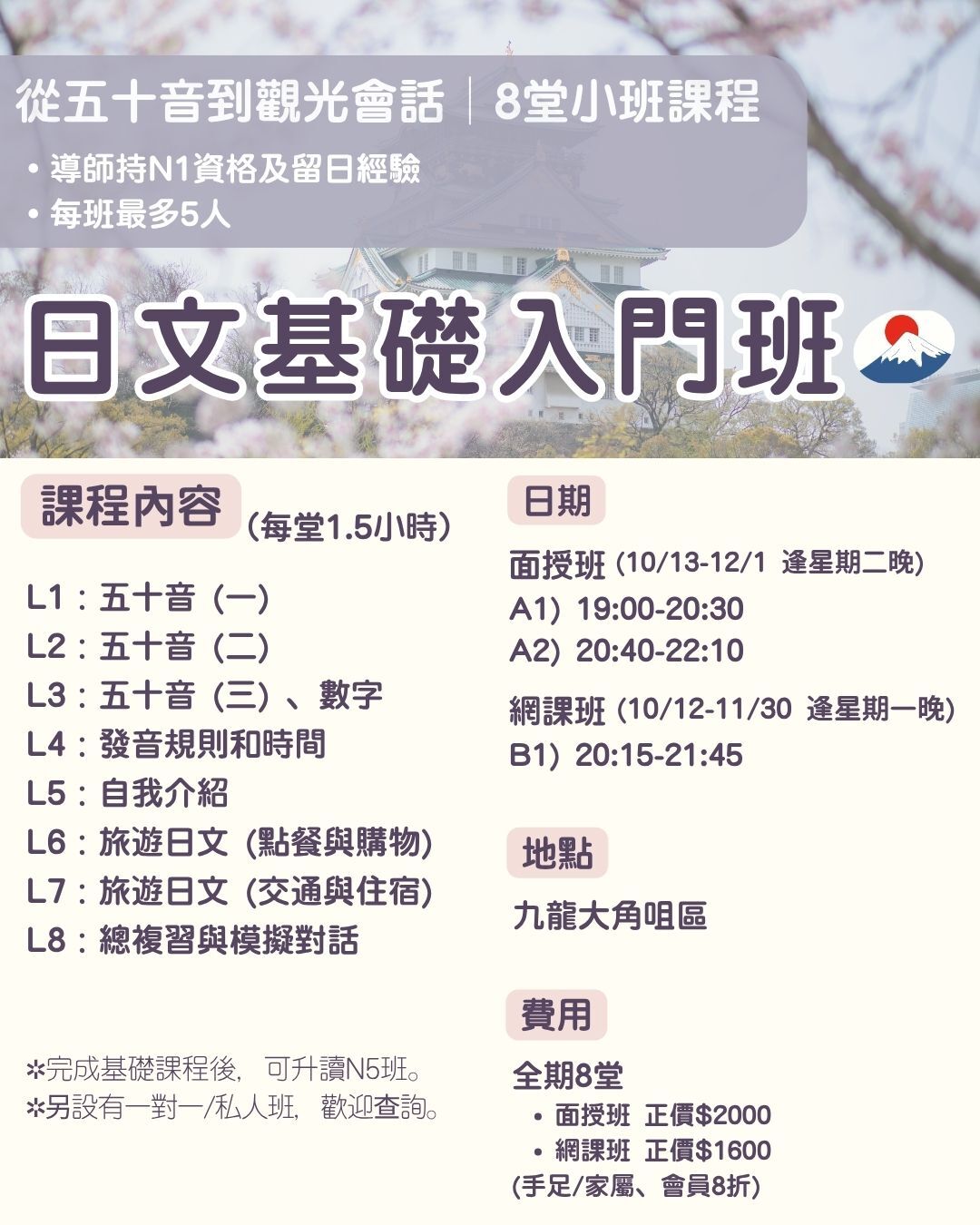 🌸 【日文基礎入門班】零基礎輕鬆上手！從五十音到旅遊會話