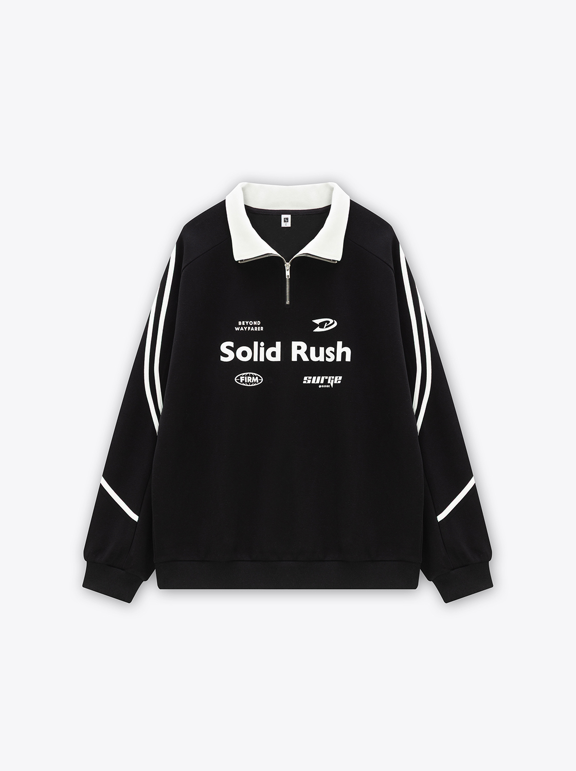 撞色領線條字母大學TEE