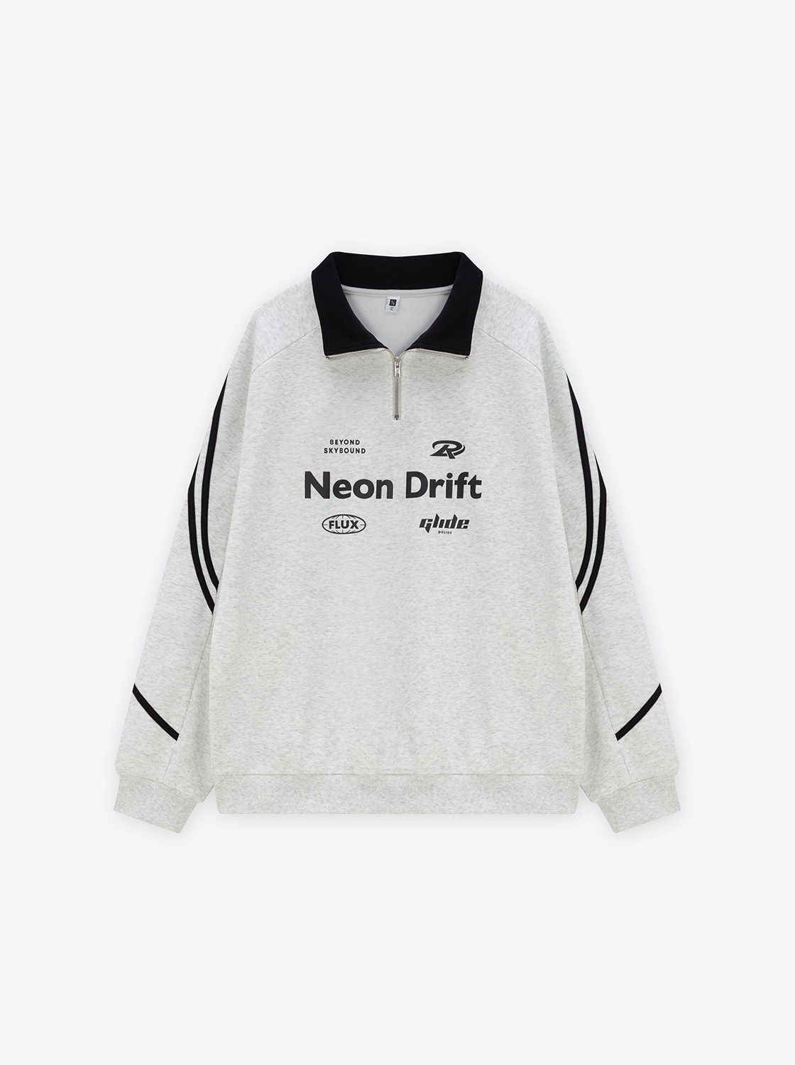 撞色領線條字母大學TEE