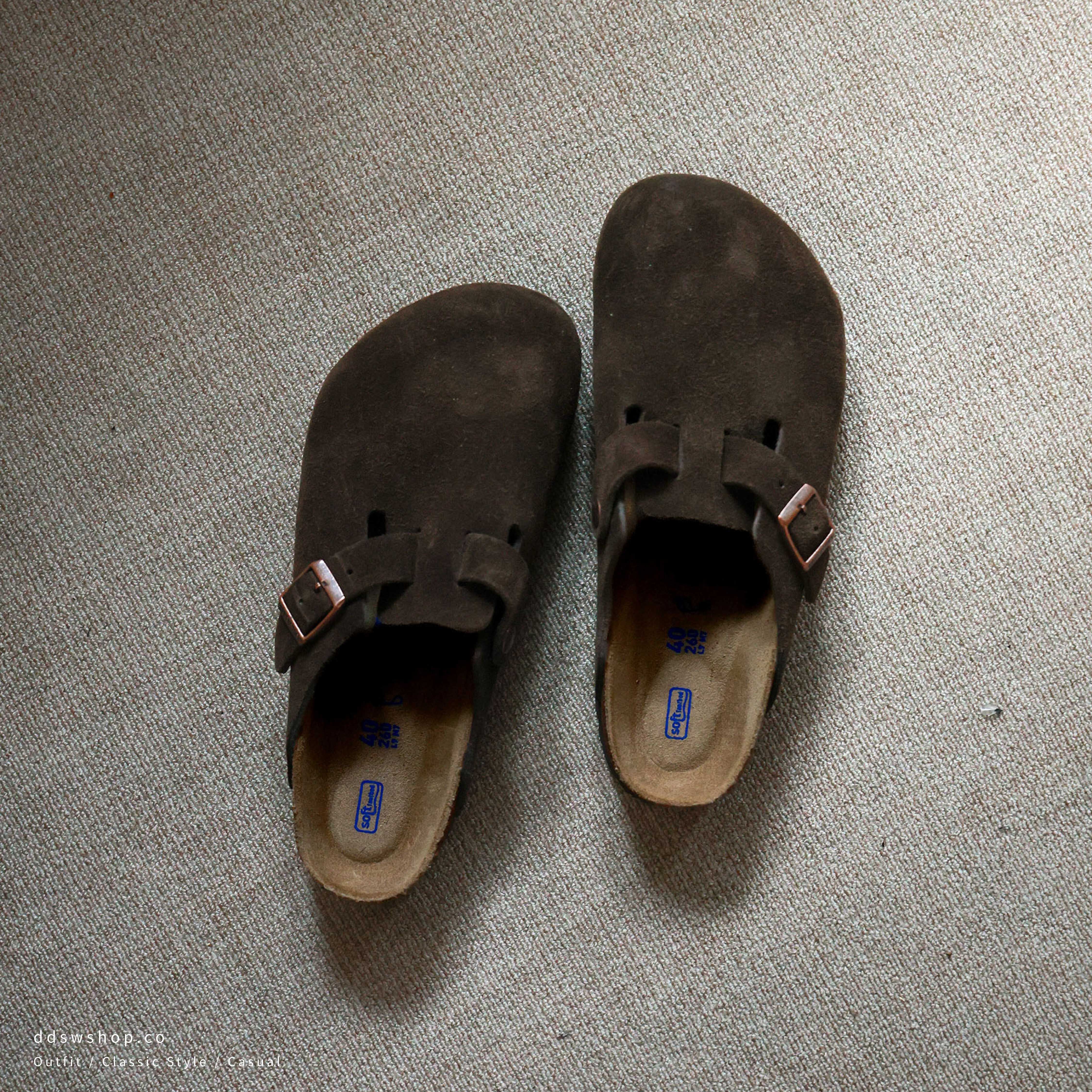 "現貨" BIRKENSTOCK Boston Soft Footbed Suede Leather Regular Fit 摩卡 麂皮勃肯