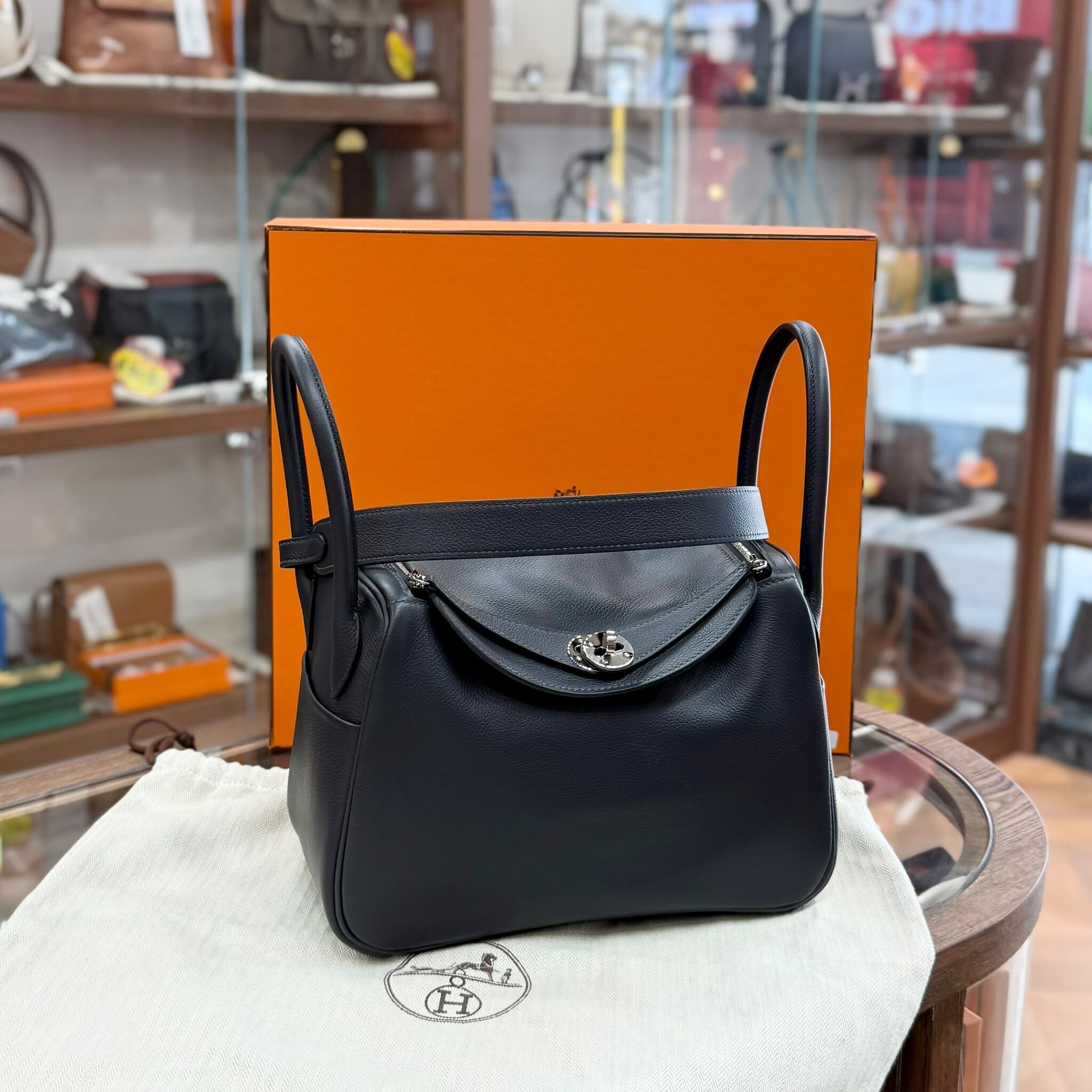 全新HERMES LINDY 26 水兵藍G刻 EVERCOLOR 3Y CABAN  PHW #愛馬仕 #L26