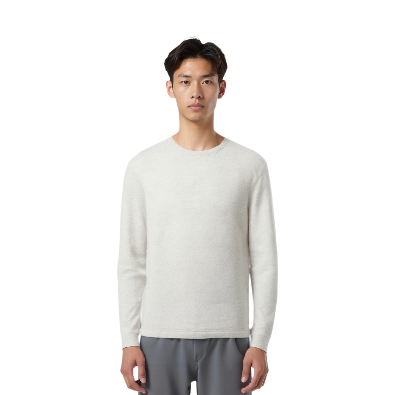 【代購】Skims FW24 MENS CLASSIC LONG SLEEVE T SHIRT T Shirt Unisex GREY/Light Gray LS-LST-6350M-LHG