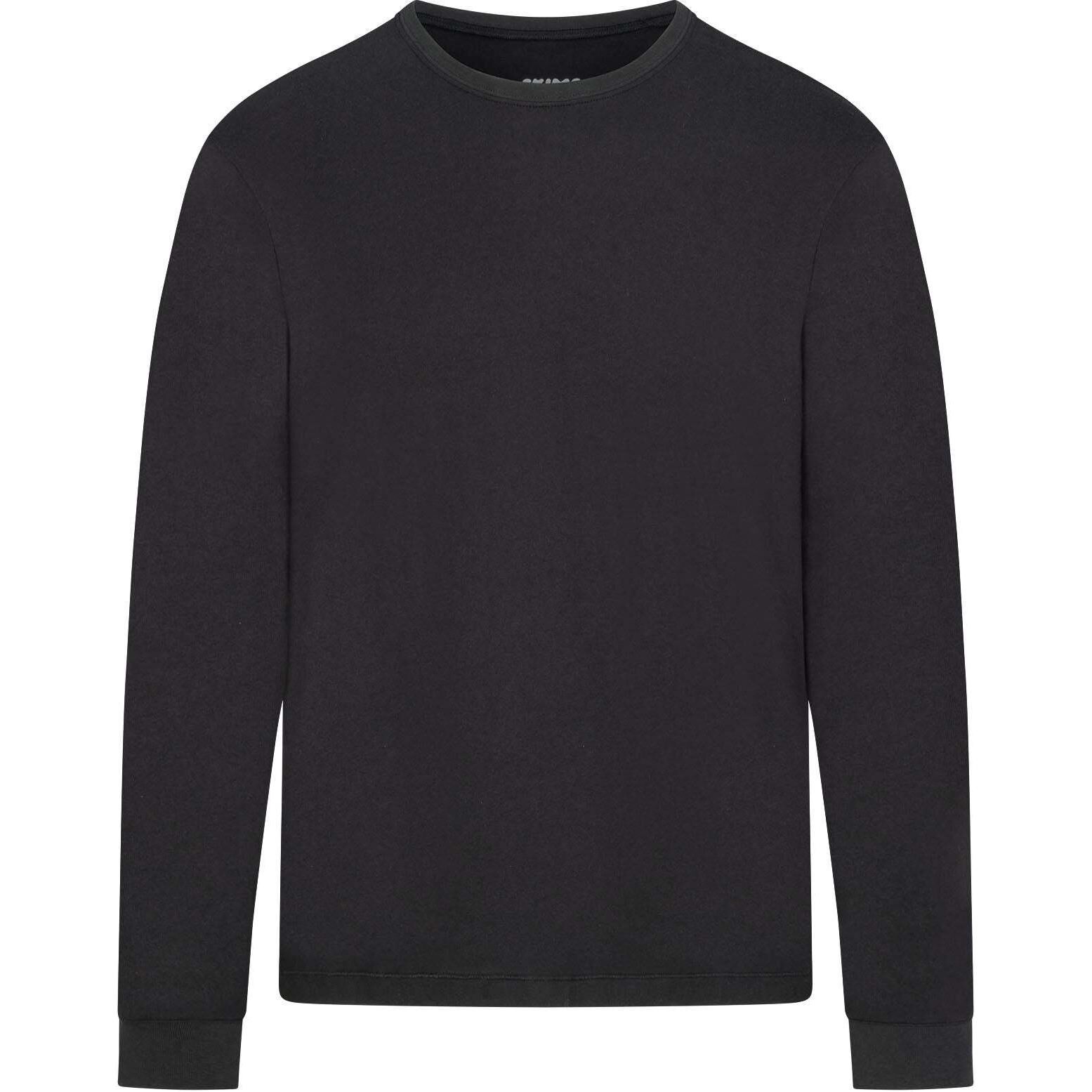 【代購】Skims COTTON MENS CLASSIC LONG SLEEVE T SHIRT T Shirt Men's Onyx/Agate LS-LST-6350M-ONX