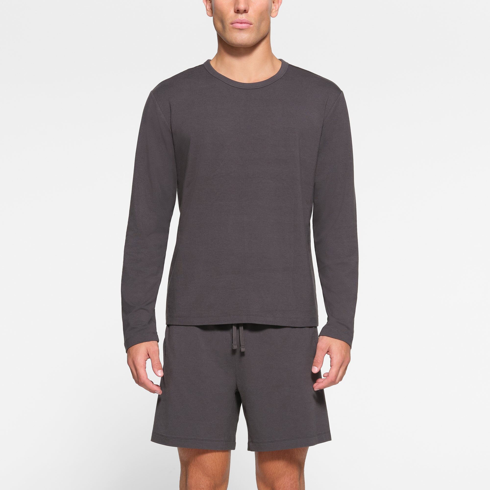【代購】Skims JERSEY LOUNGE MENS LONG SLEEVE T SHIRT T Shirt Men's ASH/Ash TP-LST-5415M-ASH