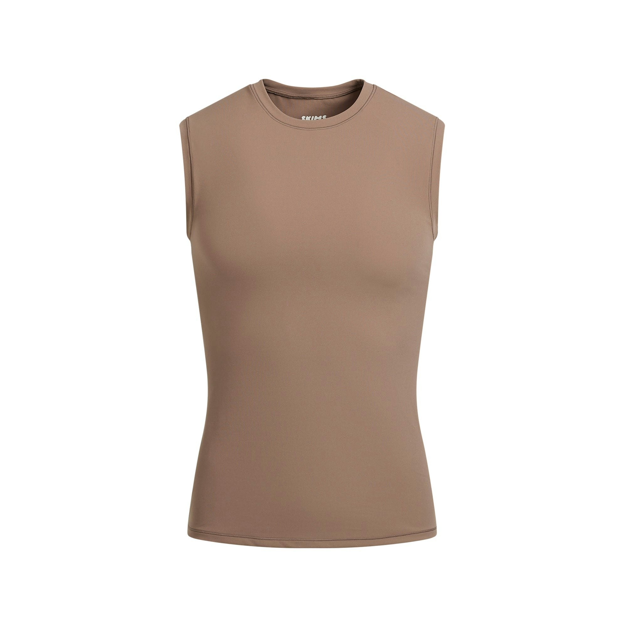 【代購】Skims Tank Tops Men's UMBER/Earth Tone Crew Neck Moderate Straight Fit TP-TNK-5393M-UMB