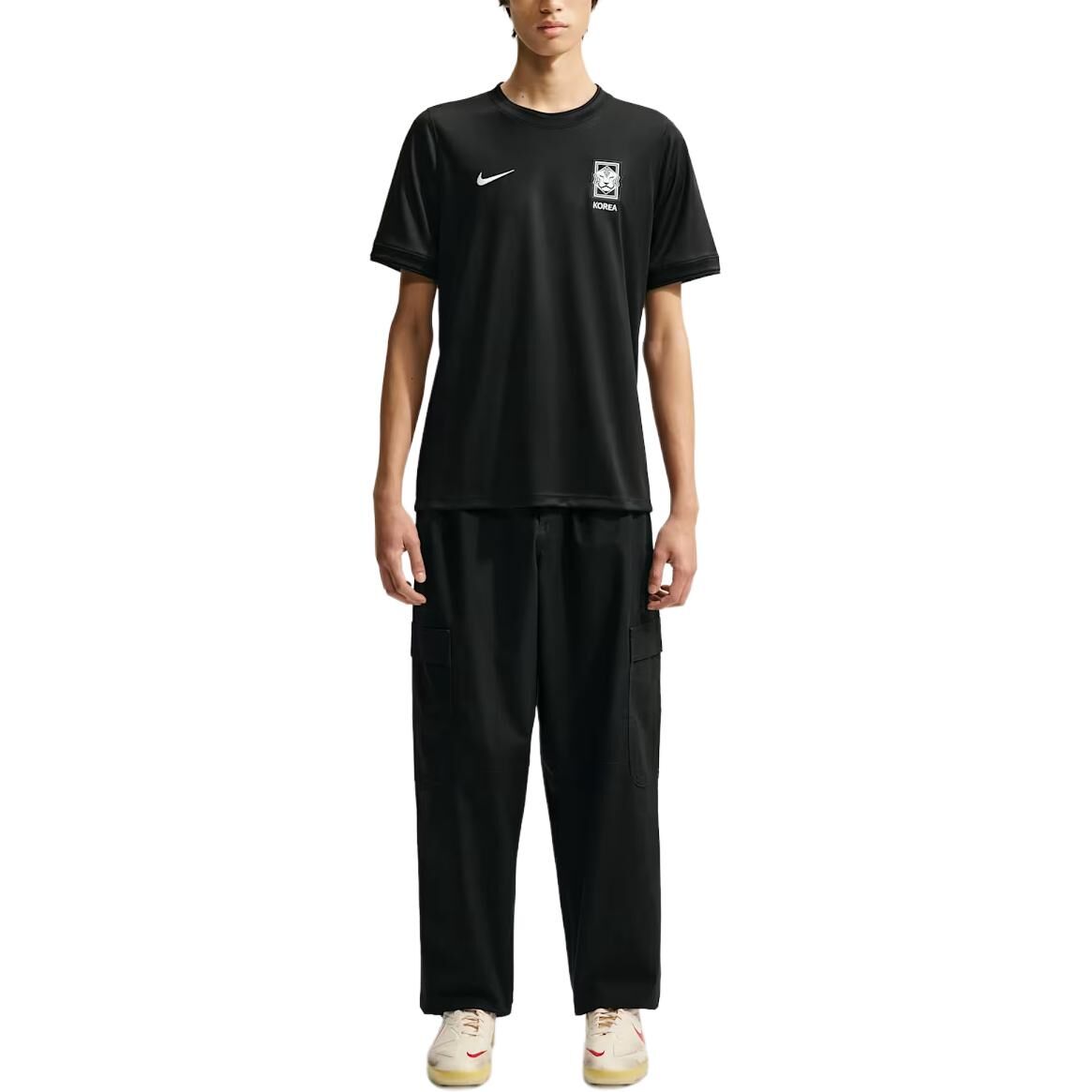 【代購】Nike X Peaceminusone T-Shirts Unisex Black/White/White Crew Neck Moderate Straight Fit IH1682-010