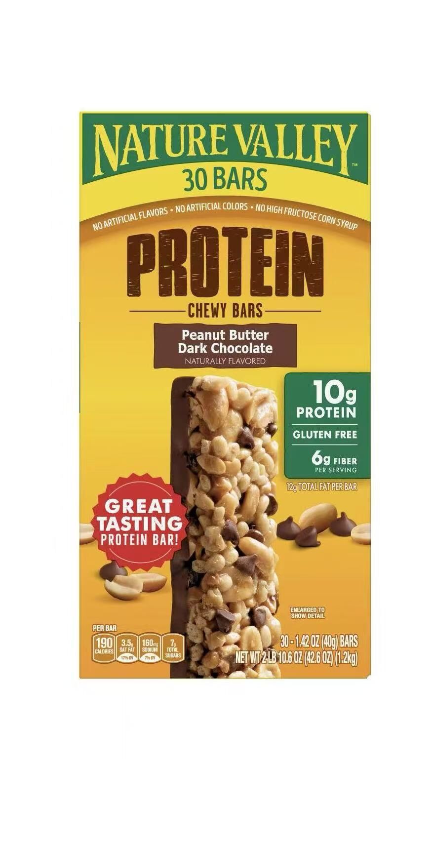 【直播】NATURE VALLEY LX100158 Chewy Protein 蛋白質軟燕麥棒 (30條裝)
