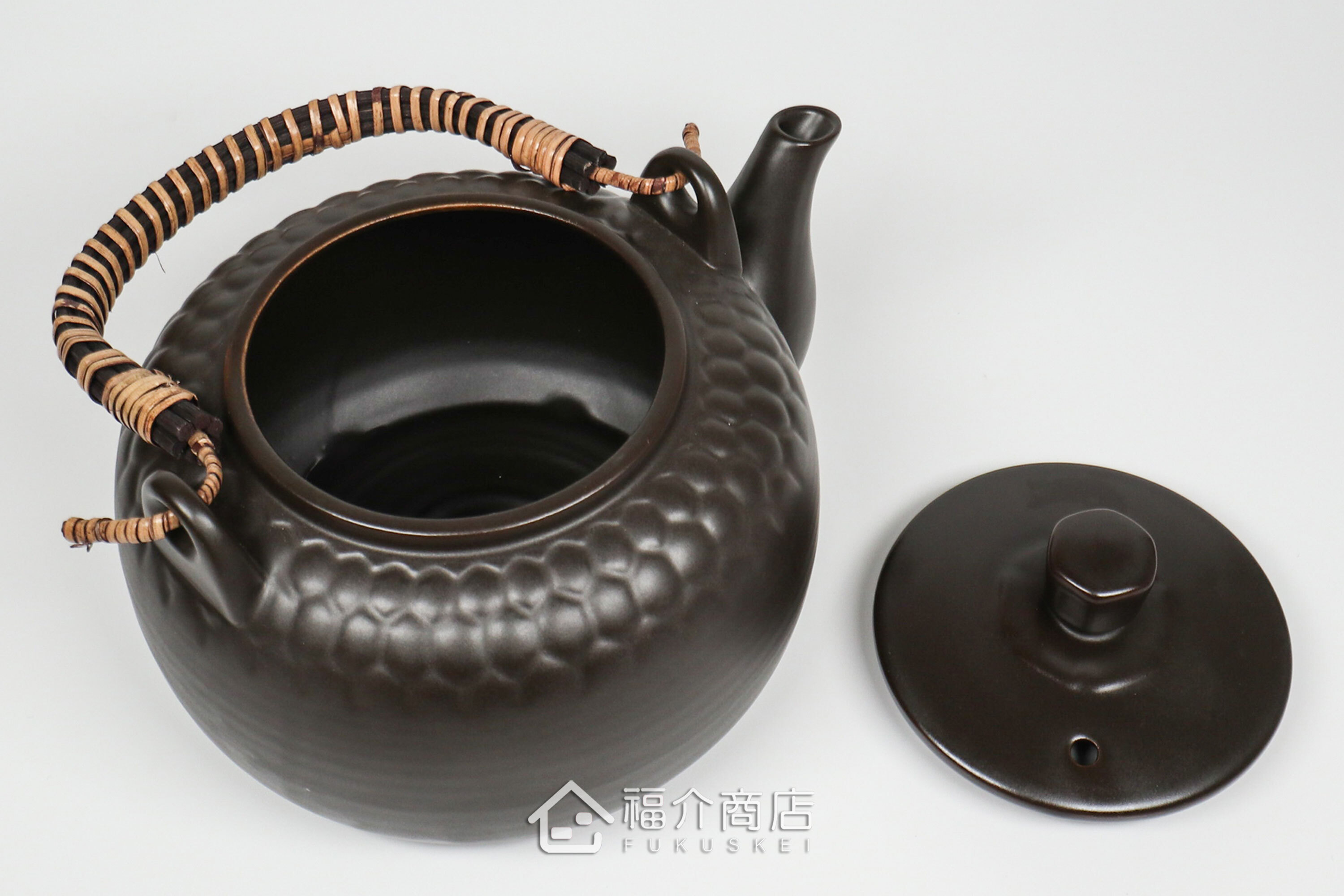 泡茶或煎藥用的藤蔓編織手柄耐熱陶壺