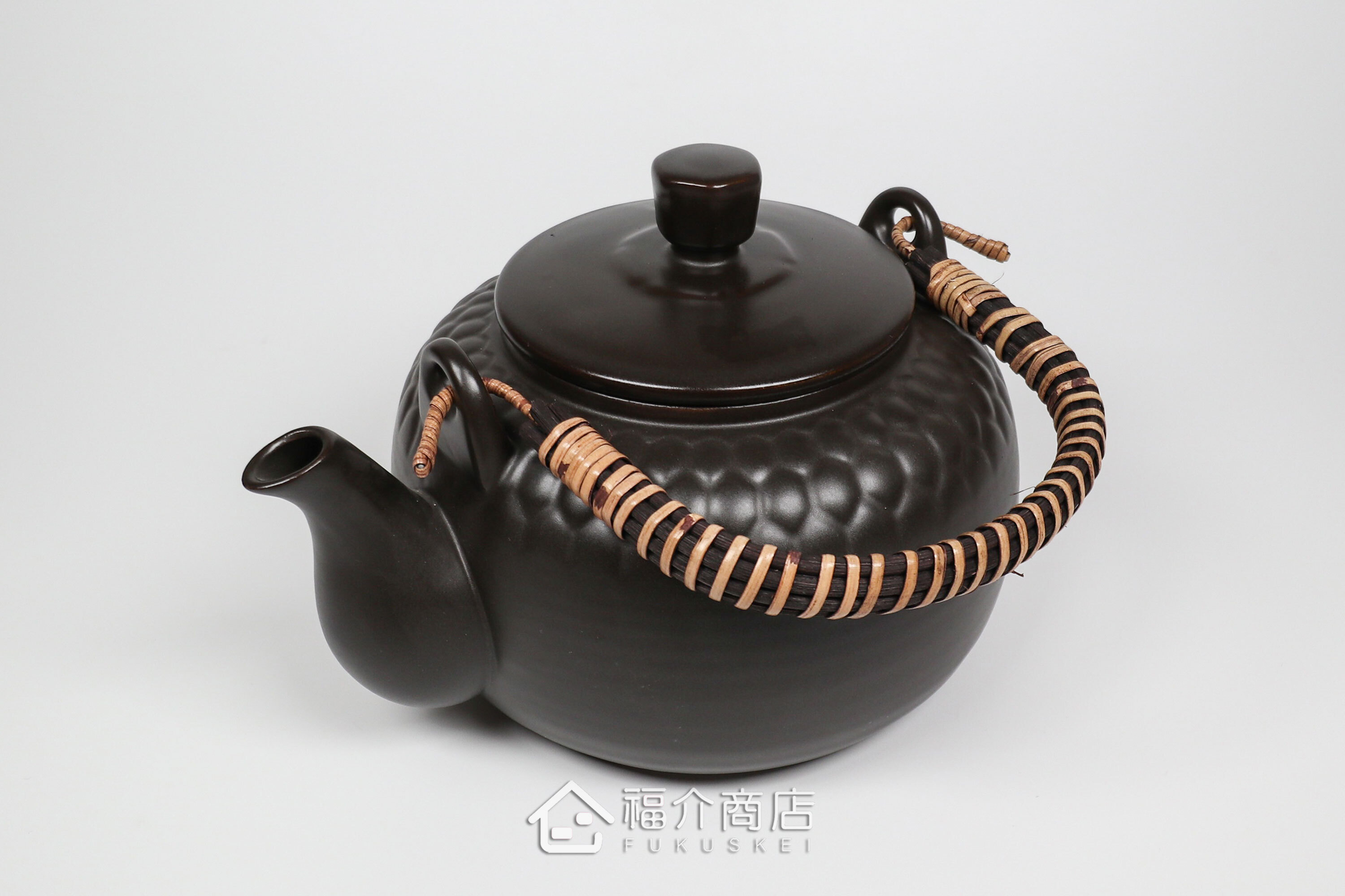 泡茶或煎藥用的藤蔓編織手柄耐熱陶壺