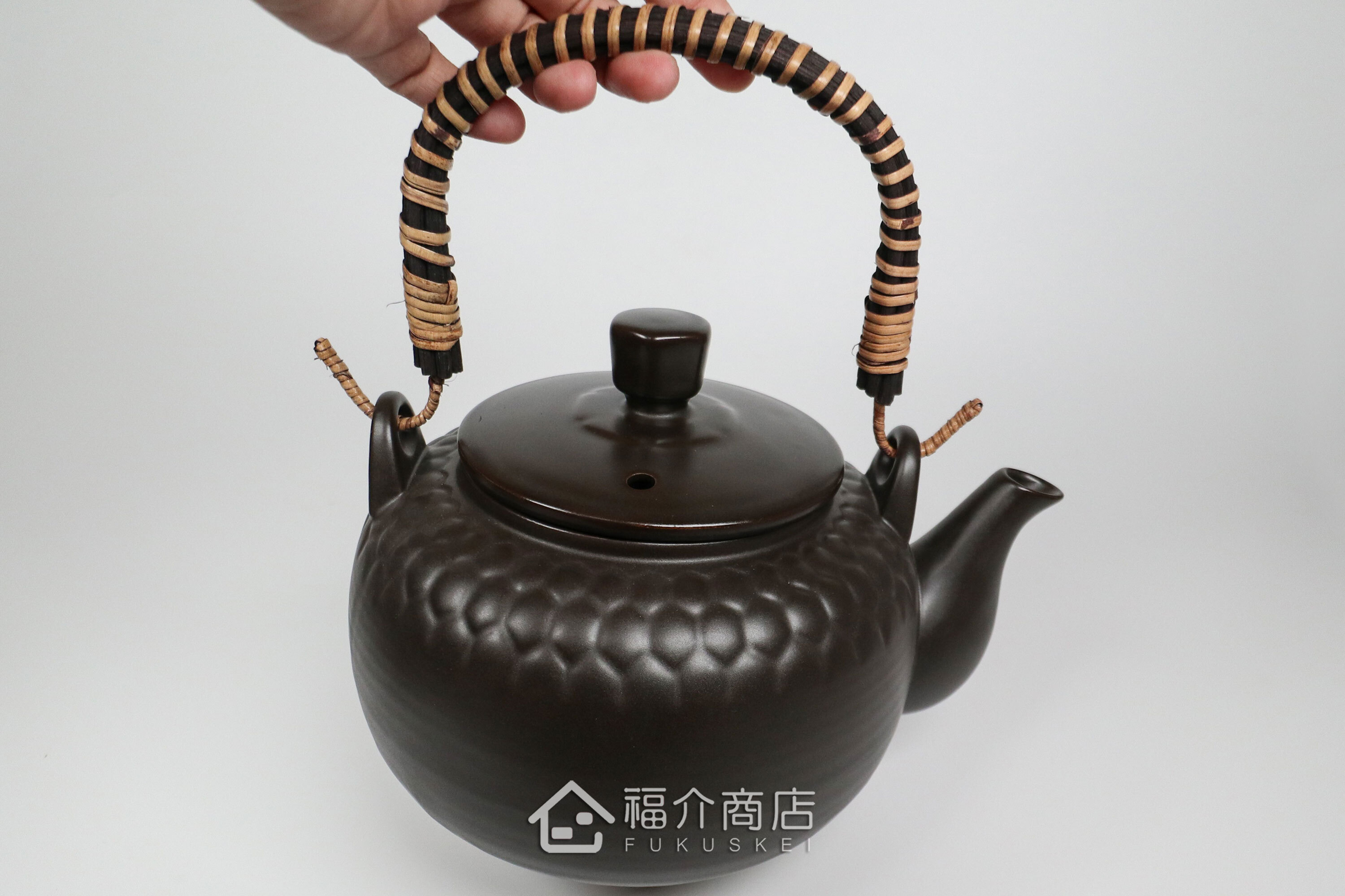 泡茶或煎藥用的藤蔓編織手柄耐熱陶壺