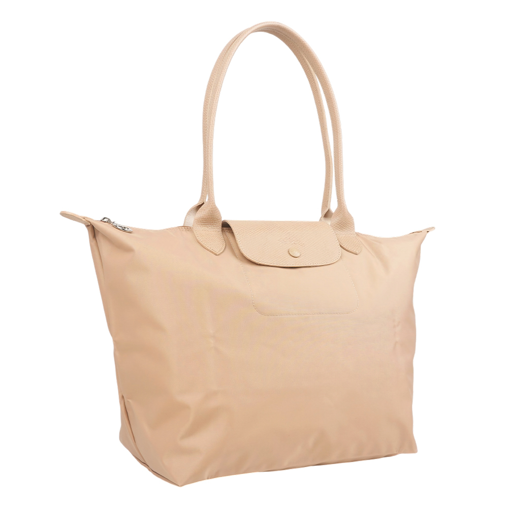 【Longchamp】L號長把Le Pliage One 摺疊水餃包(米色)
