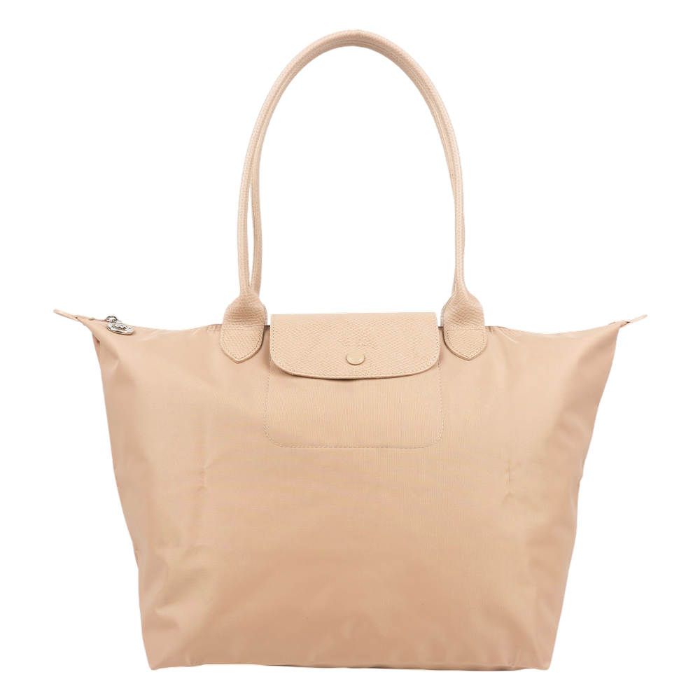 【Longchamp】L號長把Le Pliage One 摺疊水餃包(米色)