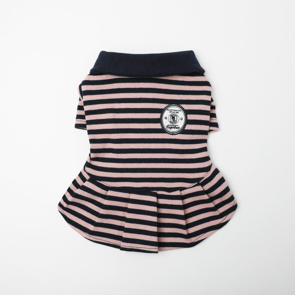 【Moncheri】Striped Shirt Dress