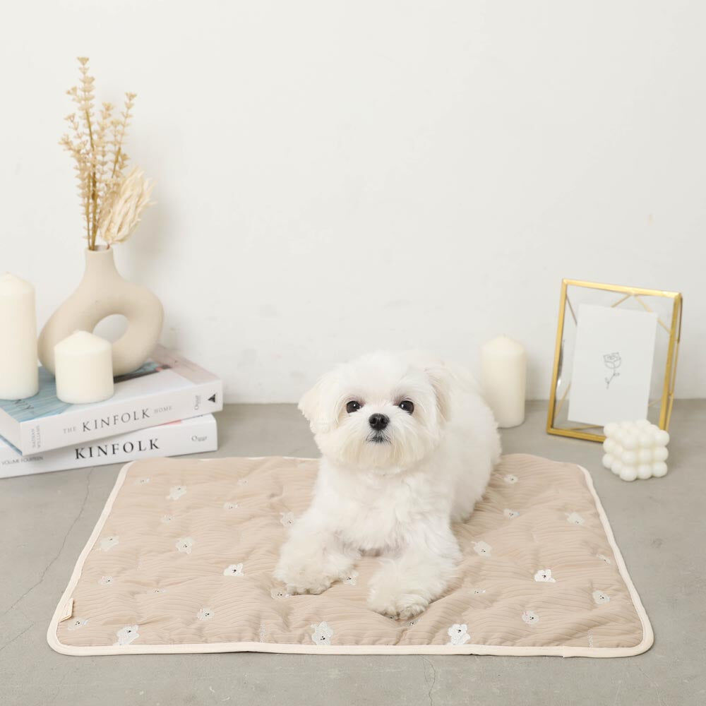 【Moncheri】Dog Embroidered Café Mat