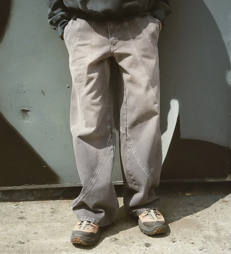 MOOJIMOOJI - WIDE LEG DENIM - AGED CHARCOAL