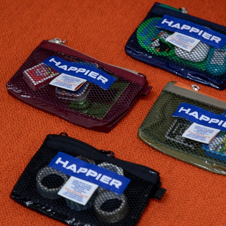 韓國 HAPPIER 多功能雙層收納袋 layer pouch 棗紅-XS