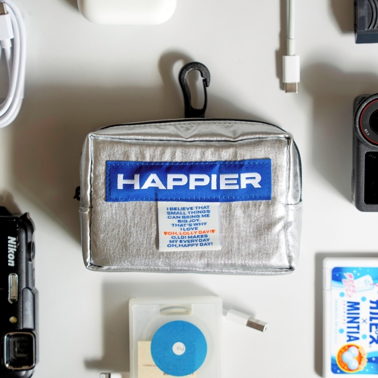 韓國 HAPPIER 豆腐方塊小掛包 tofu pouch 銀色
