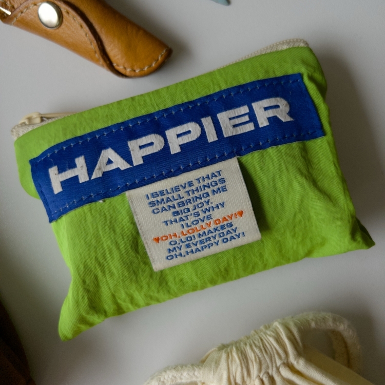 韓國 HAPPIER 彩色拉鏈收納袋 綠色-S