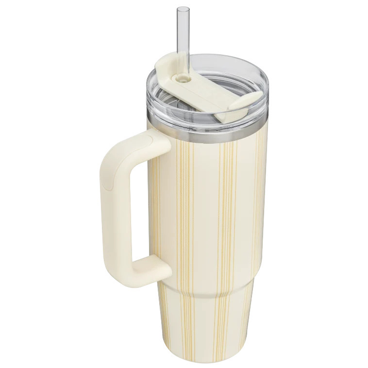 STANLEY THE QUENCHER H2.0 FLOWSTATE™ 30OZ CREAM PICNIC STRIPE