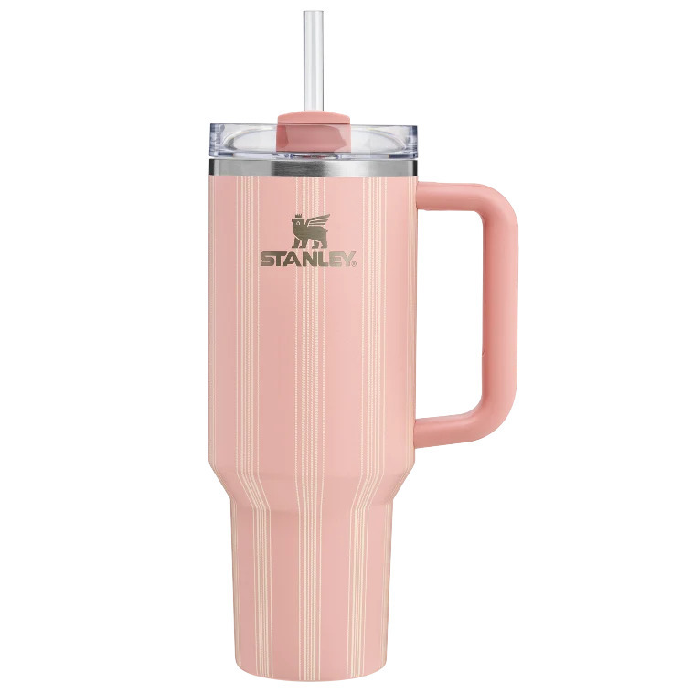 STANLEY THE QUENCHER H2.0 FLOWSTATE™ 30OZ 40OZ PEACH ROSE PICNIC STRIPE